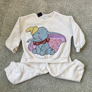 Zara Dumbo Sequin Sweatshirt & Jogger Set
